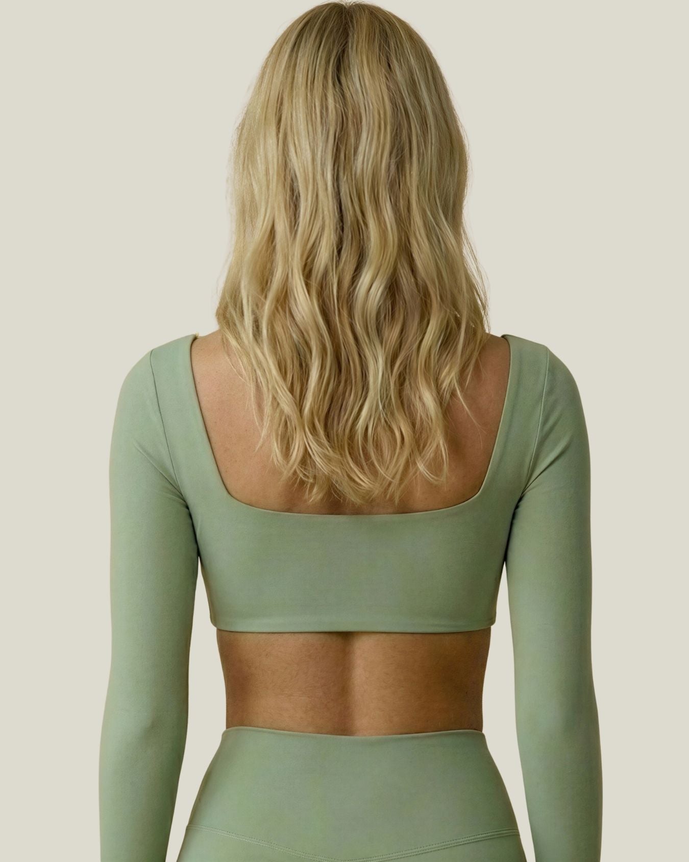 Square-neck Long Sleeve Crop