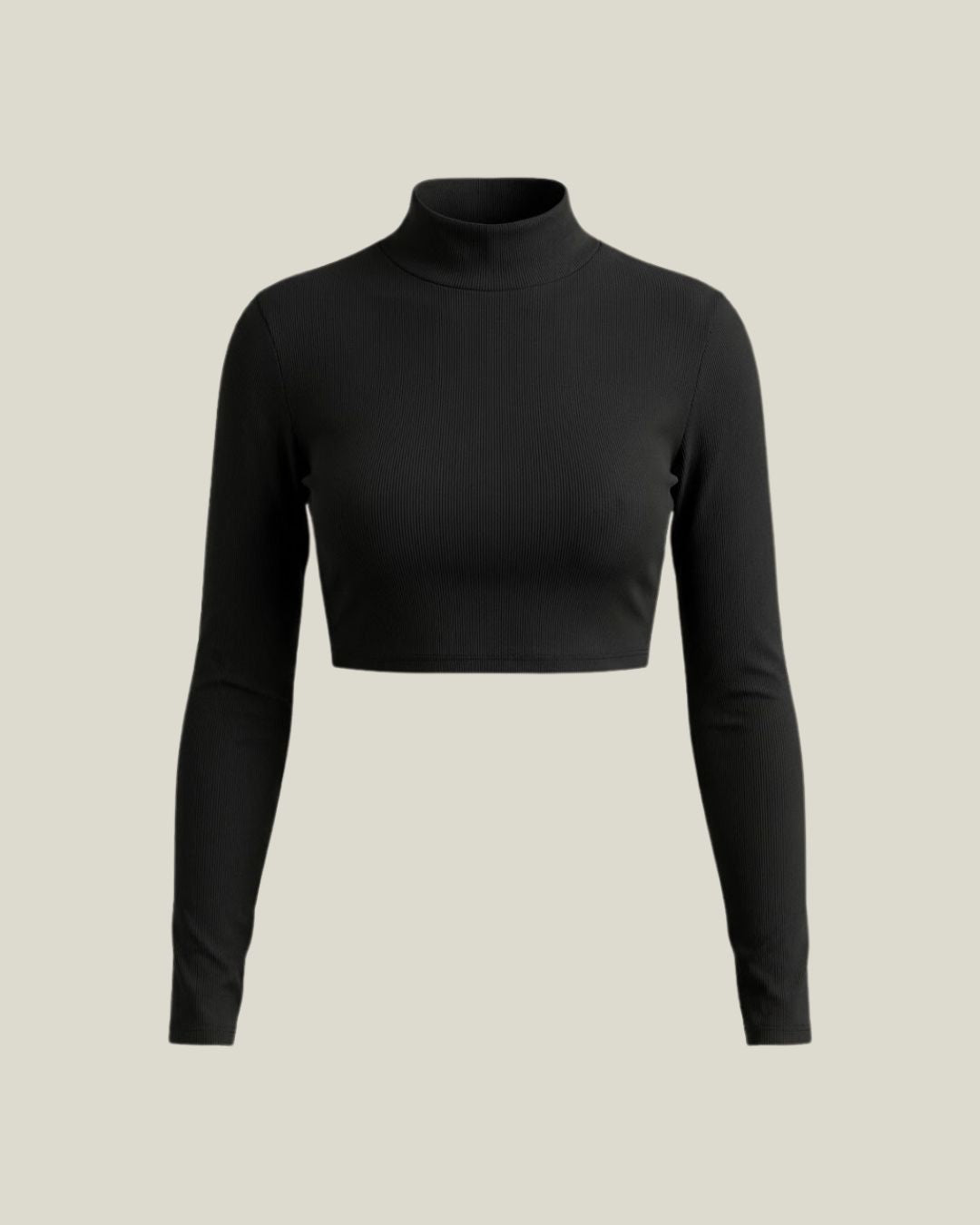 High-neck Long Sleeve Crop