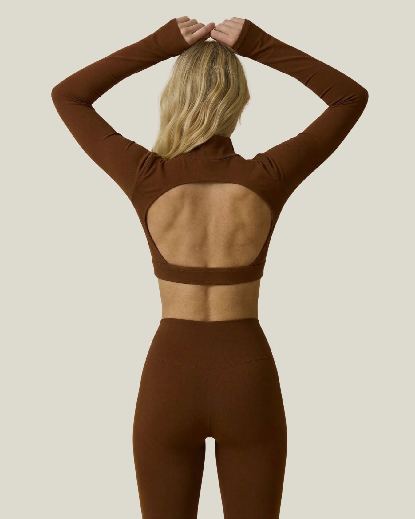 High-neck Long Sleeve Crop