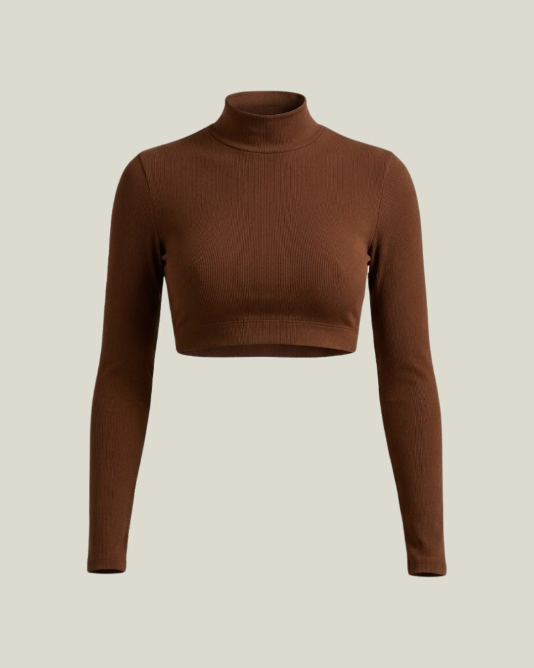 High-neck Long Sleeve Crop