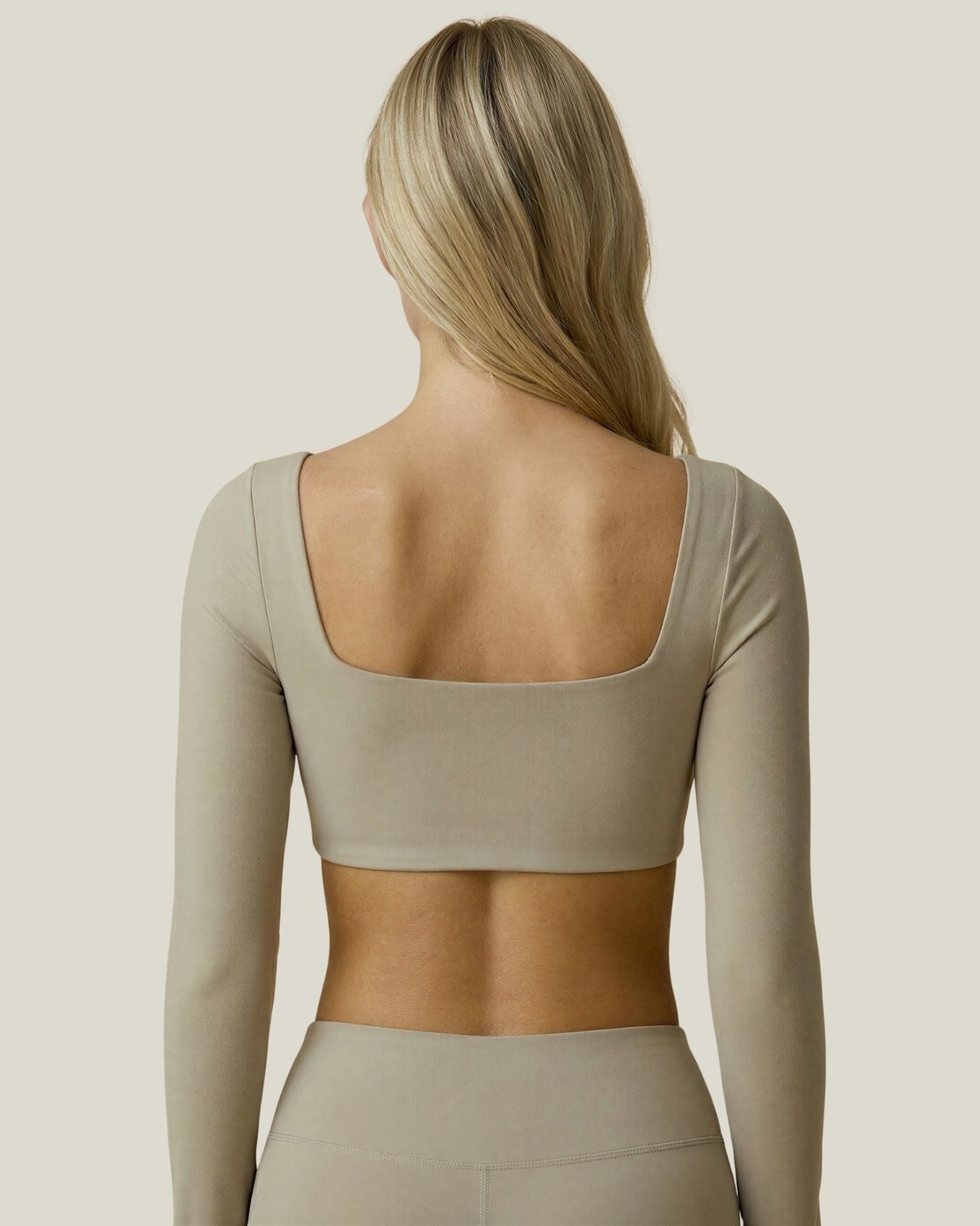 Square-neck Long Sleeve Crop