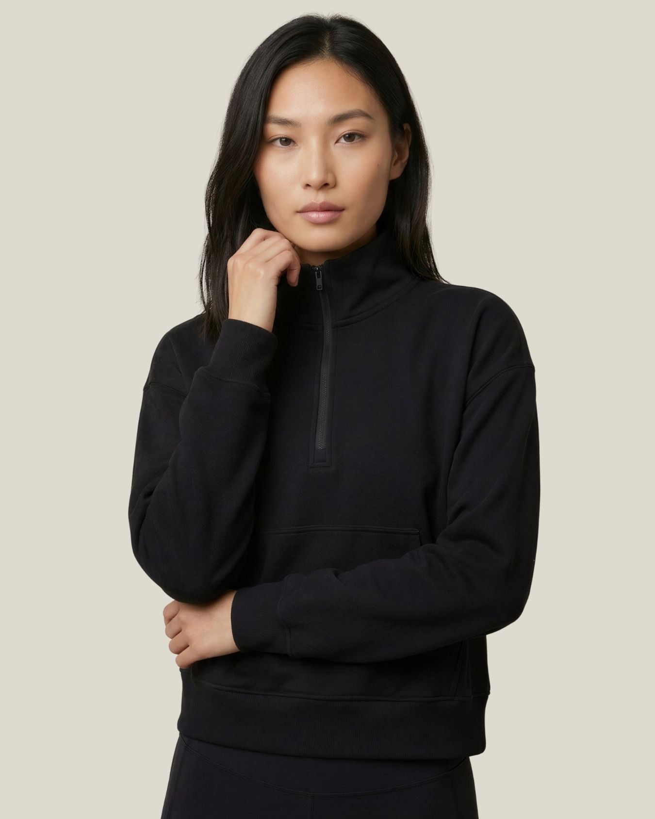 Quarter-zip Cropped Pullover